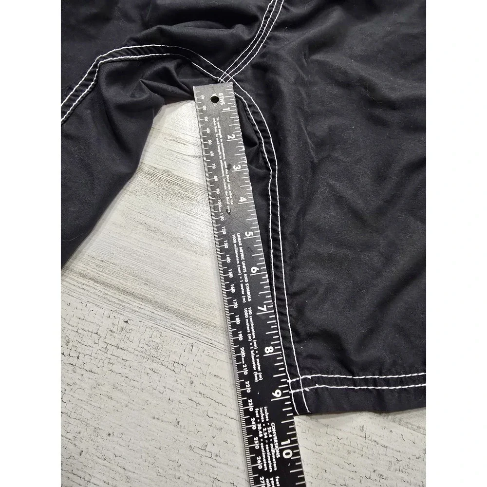 Kanu Surf Mens Black White Striped Cargo Board Shorts Swim Trunks XL Mesh Liner‎